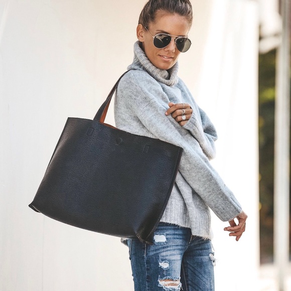 ARRIVED - Reversible Shopper Tote - Black/Gray - Picture 4 of 5